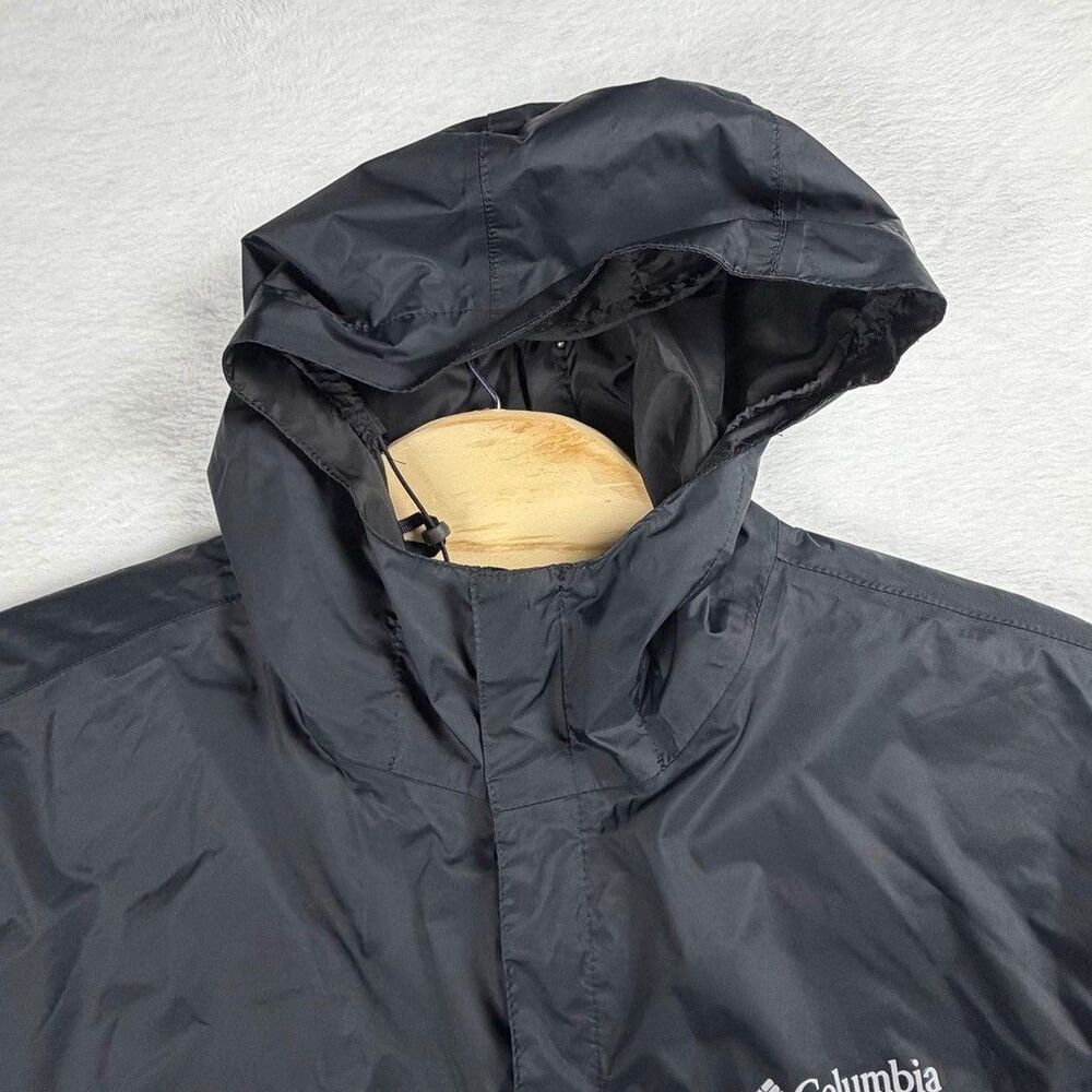 Columbia Omni-Tech Rain Jacket Mens XXL Black Hooded Waterproof Shell - Picture 7 of 11